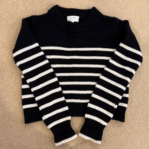 La Ligne Mini Marin Sweater Black Cream Stripe - Picture 6 of 9